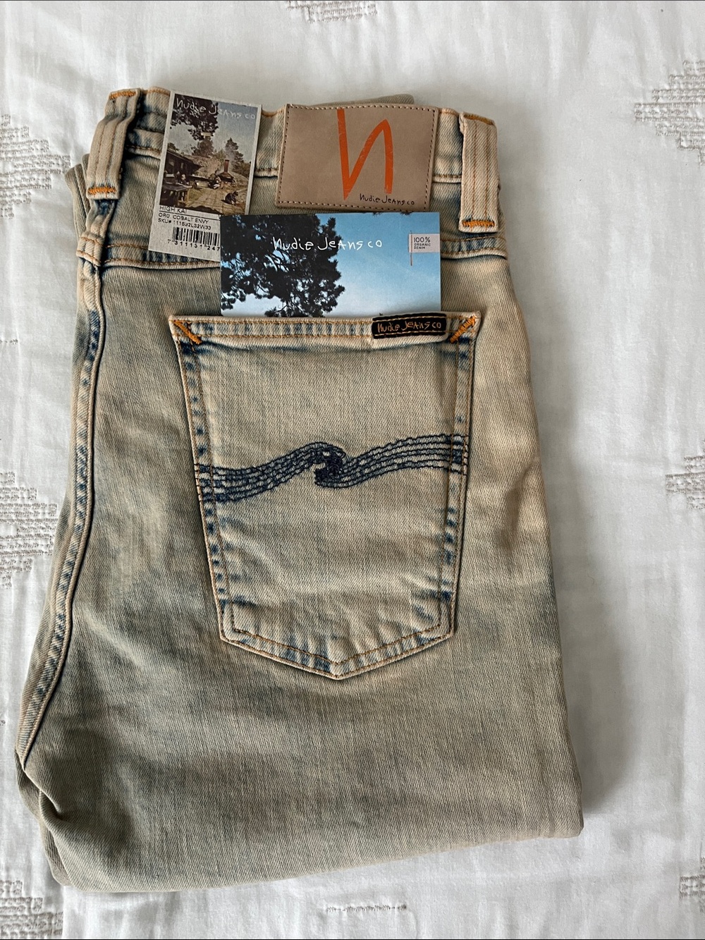 Nudie Jeans Beige Slim Men's Jeans- ( 3 of 4 New mfgrer tag 33x32.-actual 32x32